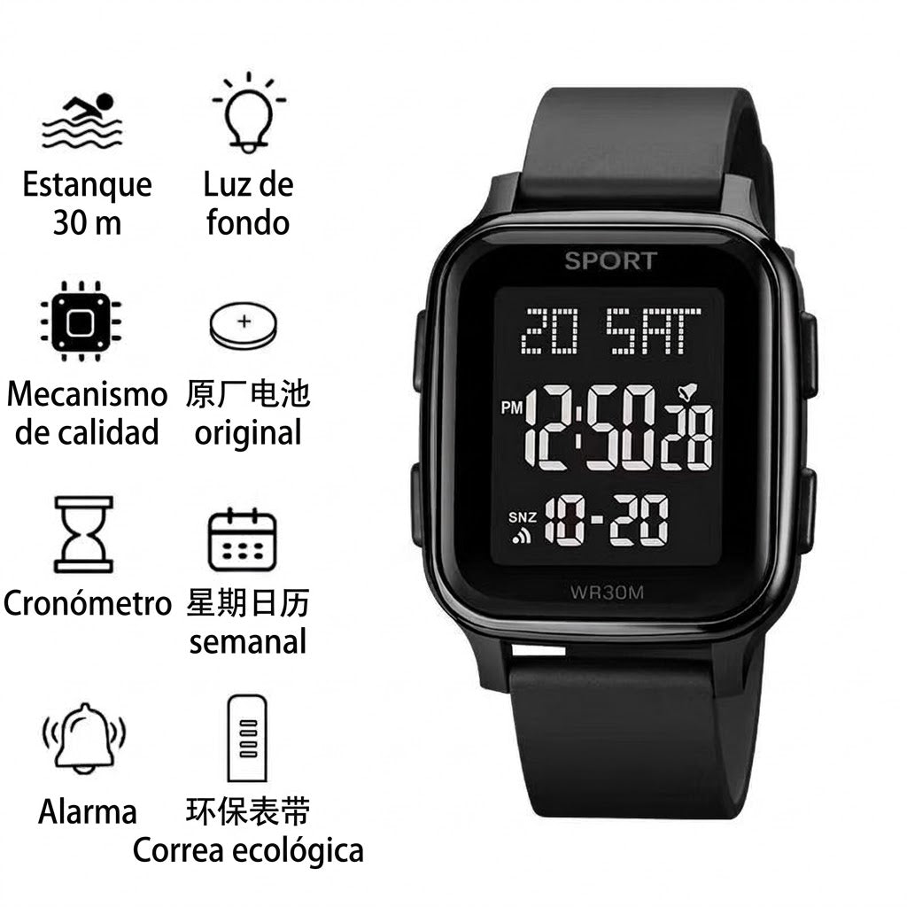 Reloj Deportivo O7: El Complemento Ideal para Secundaria y Preparatoria