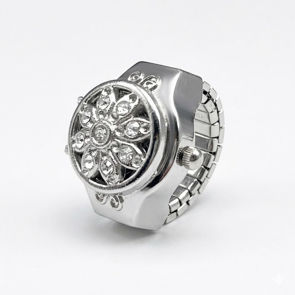 Reloj de Anillo Flor: La Joya que Marca el Tiempo