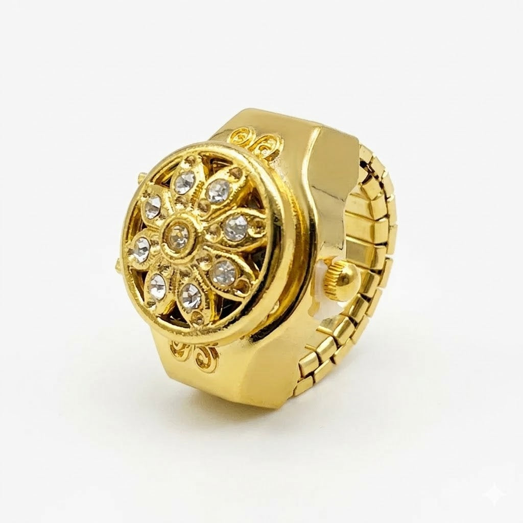 Reloj de Anillo Flor: La Joya que Marca el Tiempo